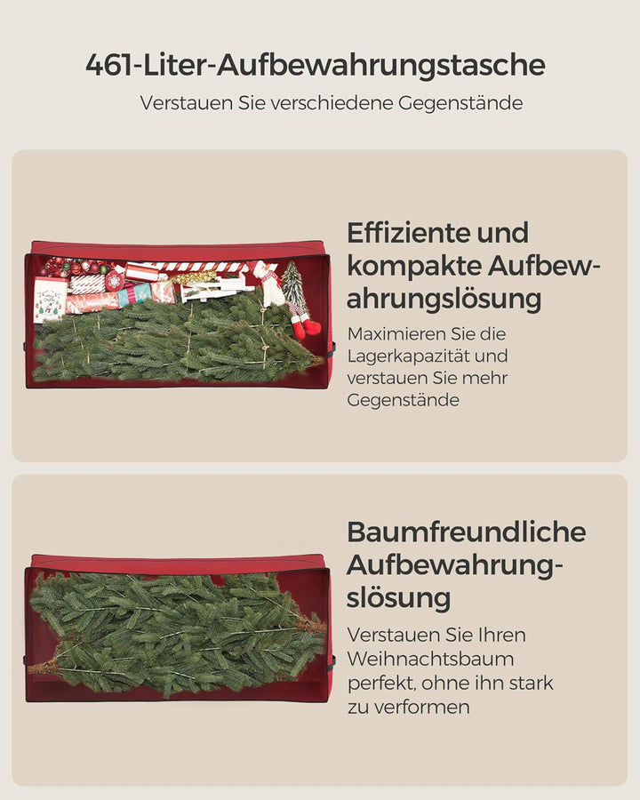 SONGMICS Aufbewahrungstasche für Weihnachtsbaum, Tragetasche auf Rollen, für Bäume bis zu 274 cm, fü