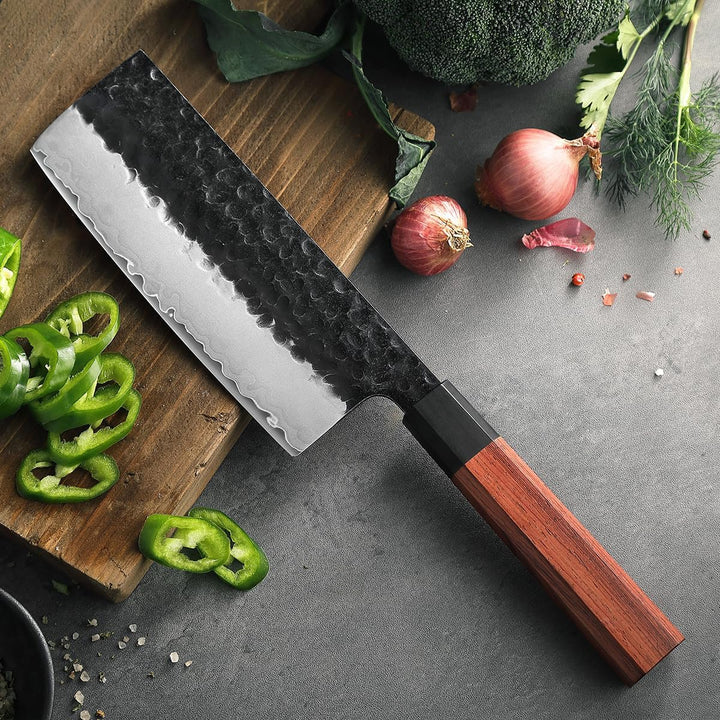 HEZHEN Nakiri Messer, Japanischer Stil Hackbeil Messer, Mehrzweckmesser Asiatisches Kochmesser Zum S