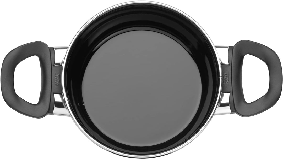 Silit Modesto Line Kochtopf klein 16cm, Glasdeckel, Bratentopf Induktion 1,3l, Silargan Funktionsker