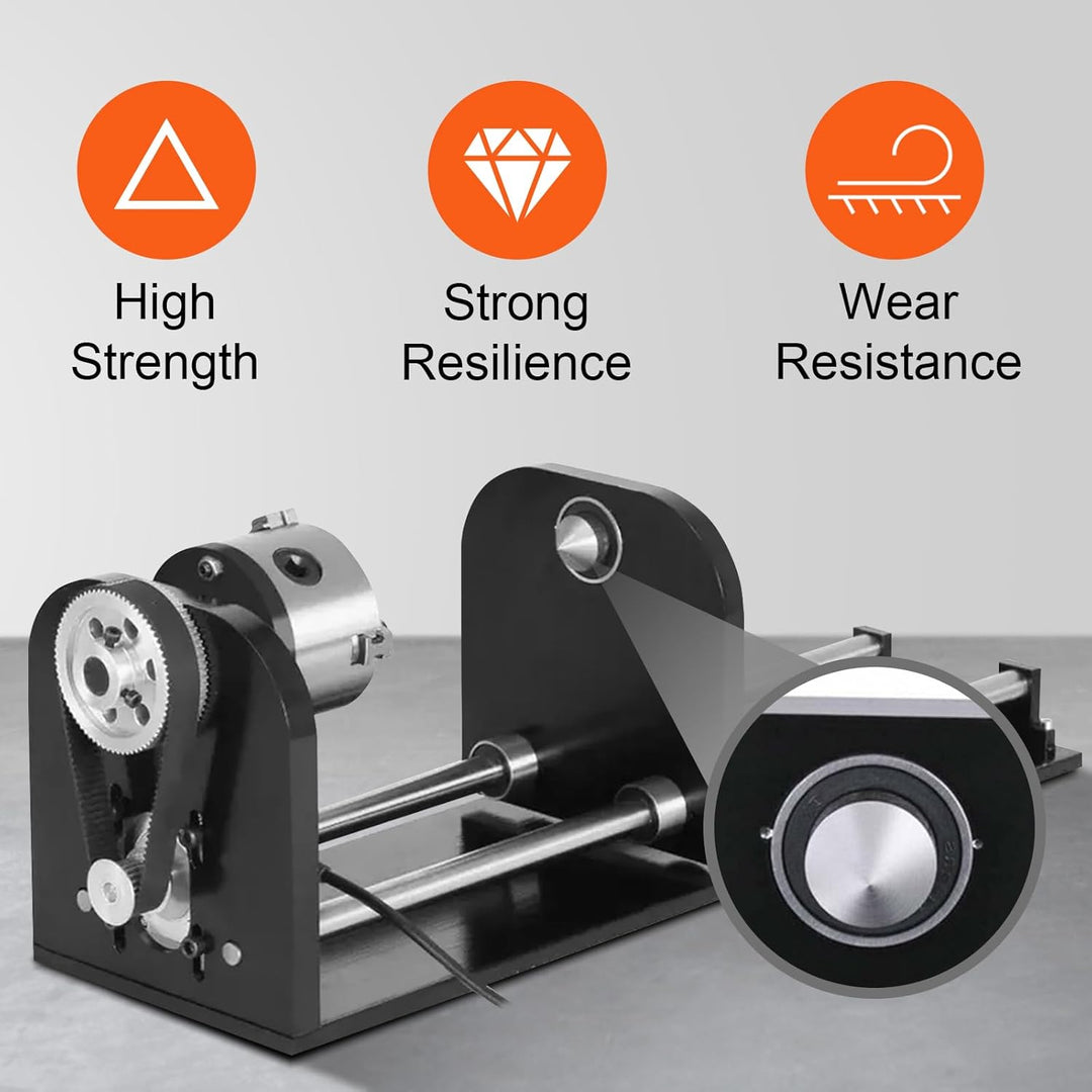 Laser Rotationsachse Drehachse Y-Achse mit 3-Backenfutter & Schrittmotor, 360° drehbare Laser-Rotati