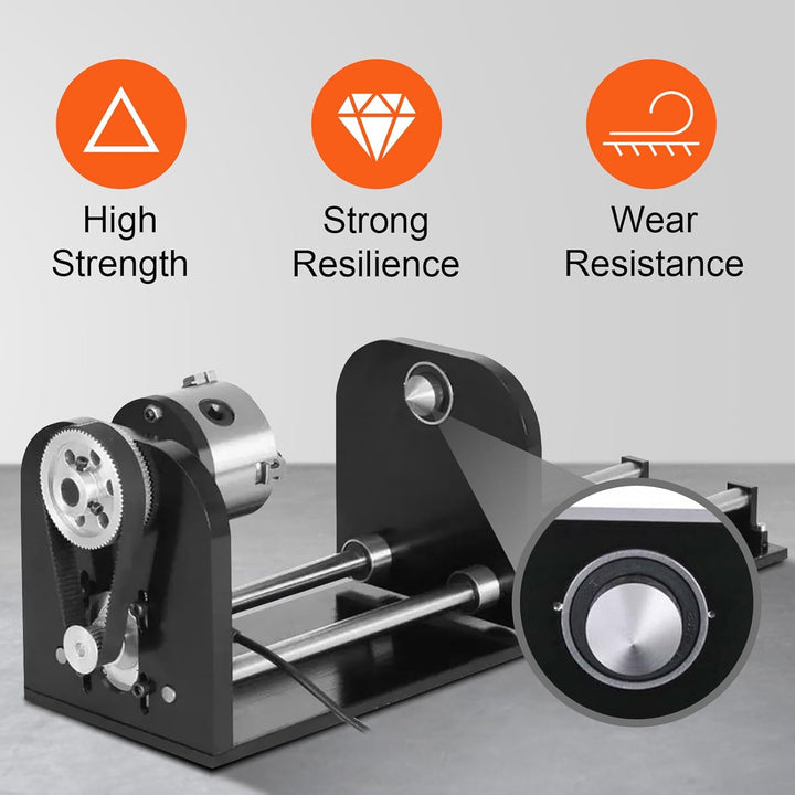 Laser Rotationsachse Drehachse Y-Achse mit 3-Backenfutter & Schrittmotor, 360° drehbare Laser-Rotati