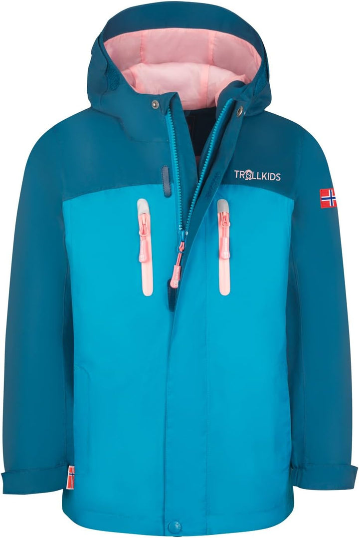 Trollkids Girls Bryggen 3in1 Jacket 104 Harbor Blue, 104 Harbor Blue