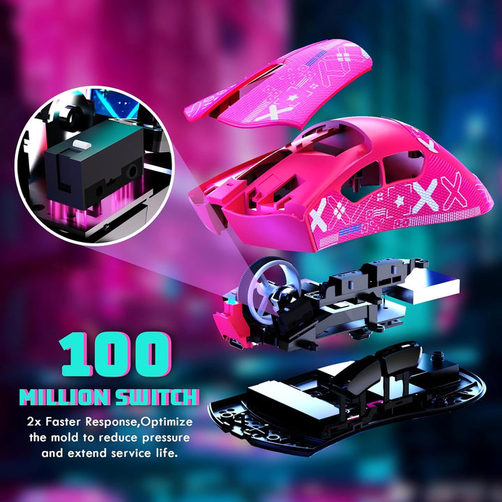 MAMBASNAKE X ATTACKSHARK V3 Kabellose Gaming-Maus mit Band,65g leicht,geteiltes Design für Rechtshän