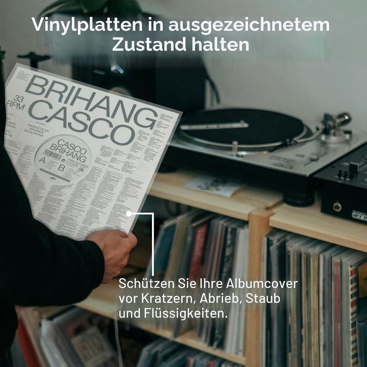 Verdickte Schallplatten Hüllen 12 Zoll Aussenhüllen (100 Stück) | 100 Mikron Premium Polyethylen Aus