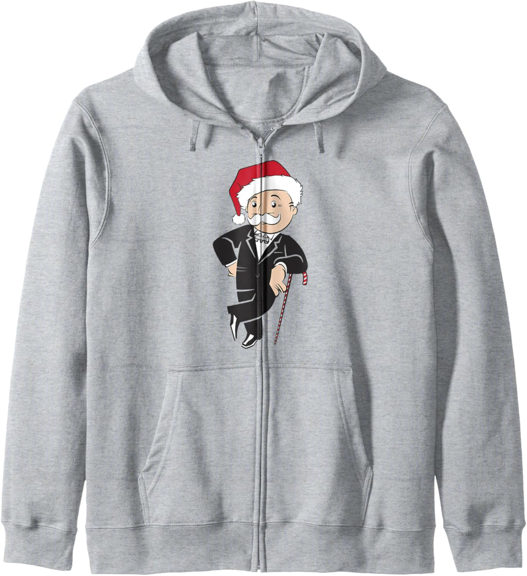 Monopoly Christmas Rich Uncle Pennybags Santa Hat Portrait Kapuzenjacke