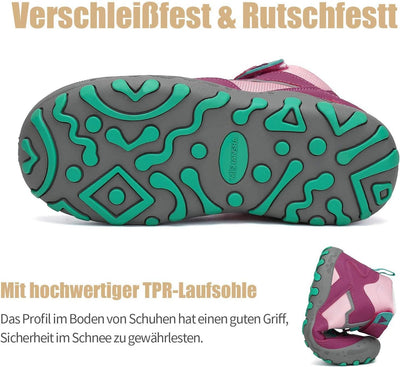 Mishansha Kinder Winterschuhe Gefüttert Winterstiefel für Jungen Mädchen Gr.24-38 26 EU Violett, 26