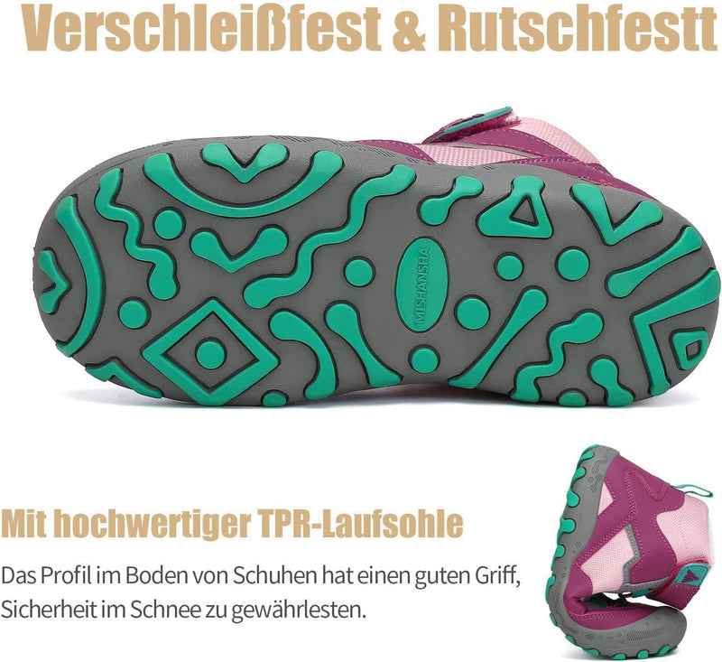 Mishansha Kinder Winterschuhe Gefüttert Winterstiefel für Jungen Mädchen Gr.24-38 25 EU Violett, 25