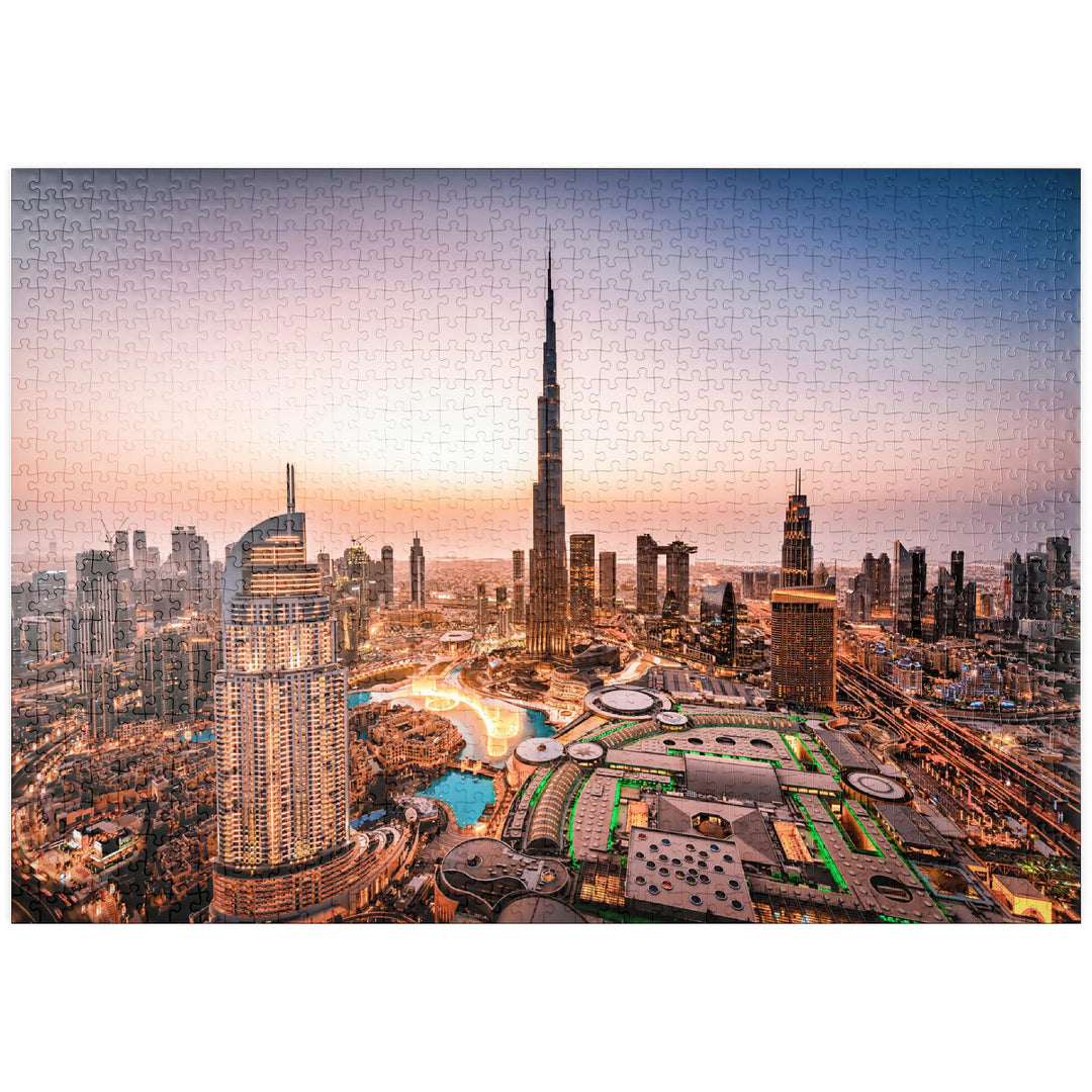 Skyline von Dubai am Morgen - Premium 1000 Teile Puzzle - MyPuzzle Sonderkollektion von Puzzle Galax