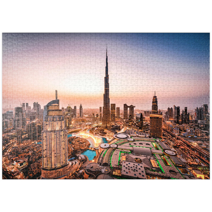 Skyline von Dubai am Morgen - Premium 1000 Teile Puzzle - MyPuzzle Sonderkollektion von Puzzle Galax