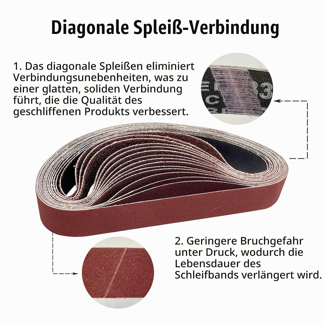 SenmaiTools Schleifbänder 30 X 533 mm, (Korn 40 80 120 150 240) Professionelle Schleifbänder, Schlei