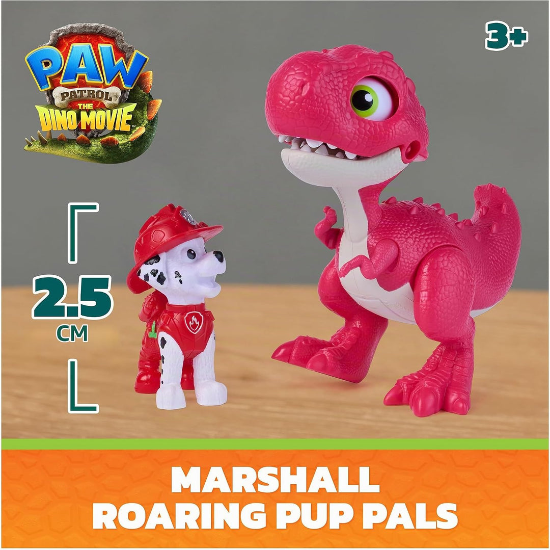 PAW PATROL: Der Dino Film, Roaring Pups, Marshall &amp; Rhabarber Dino-Figur, der durch Bewegung mit rea