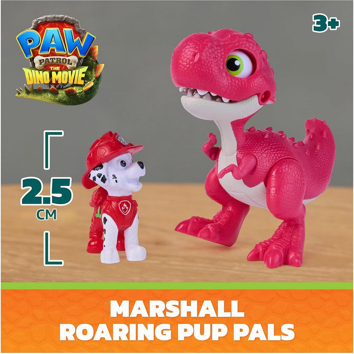 PAW PATROL: Der Dino Film, Roaring Pups, Marshall &amp; Rhabarber Dino-Figur, der durch Bewegung mit rea