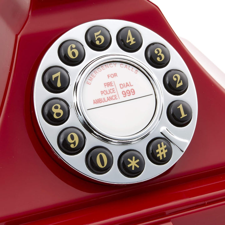 GPO 1929 S Classic Carrington Retro Drucktasten-Telefon 20er Jahre Design mit ausziehbarer Schublade