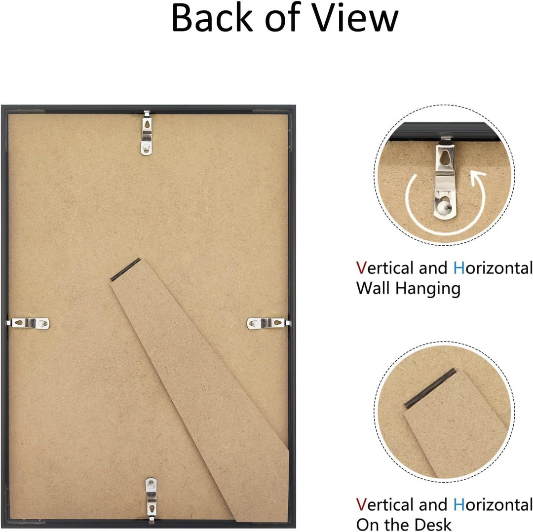 ATOBART A4-Fotorahmen, 2er-Pack-21x30cm schwarzer Bilderrahmen, Zertifikatsrahmen für Wandmontage od