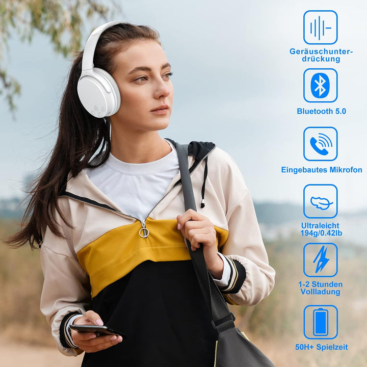 Srhythm NC35 Active Noise Cancelling Kopfhörer Kabellos Bluetooth - LDAC Modus, Schnellladung, 50+ W