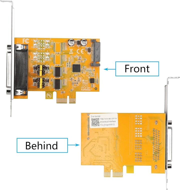 CERRXIAN PCIE auf 2 Port RS232 Erweiterungskarte, DB9 Dual Channel PCIe X1 AX99100 Erweiterungskarte