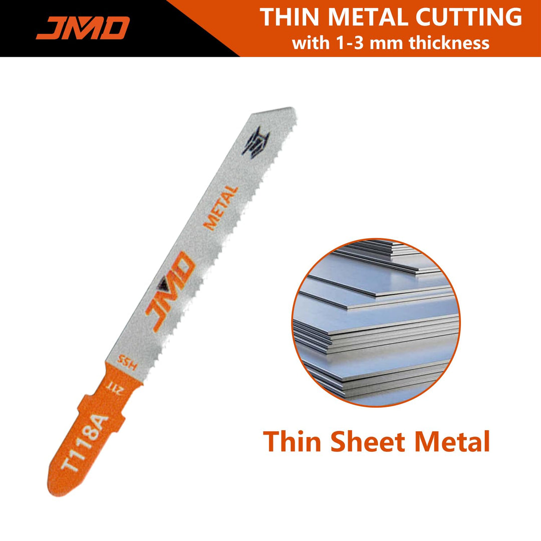 JMD 30 x T118A Stichsägeblatt Metall 75mm 21TPI Sägeblätter Stichsäge für Metall Zubehör Stichsäge,