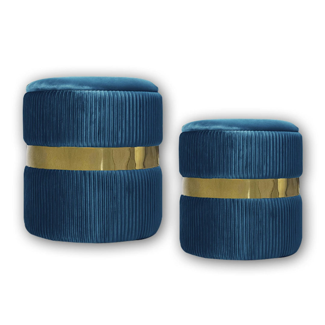 AllEquip 2er-Set Sitzhocker Samt Schminktisch Pouf Hocker mit Stauraum Ottoman Aufbewahrungshocker (