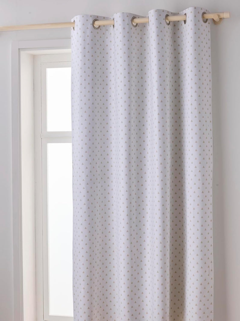 Vertbaudet Verdunkelungsvorhang für Kinderzimmer wollweiss/Dreiecke 135X180 135X180 Ecru / Dreieck,