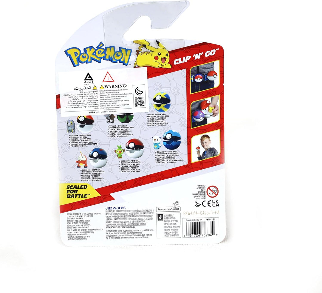 Pokémon PKW4154 - Clip ‘N’ Go Balgoras und Finsterball - Battle Figur und Finsterball, offizielles S
