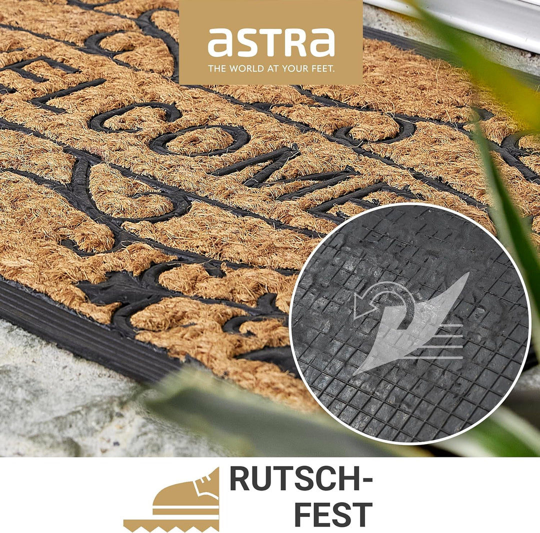 Astra rutschfeste Fussmatte aussen wetterfest - Coco Deluxe Eingangsmatte aus Gummi und Kokos antiba