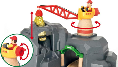 BRIO World 33889 Grosse Goldmine mit Sound-Tunnel - Zubehör Holzeisenbahn - Kleinkinderspielzeug emp