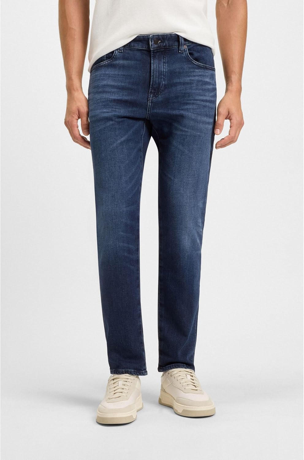 BOSS Herren Maine BC-L-P Regular-Fit Jeans aus blauem Super-Stretch-Denim 30W / 32L Navy410, 30W / 3