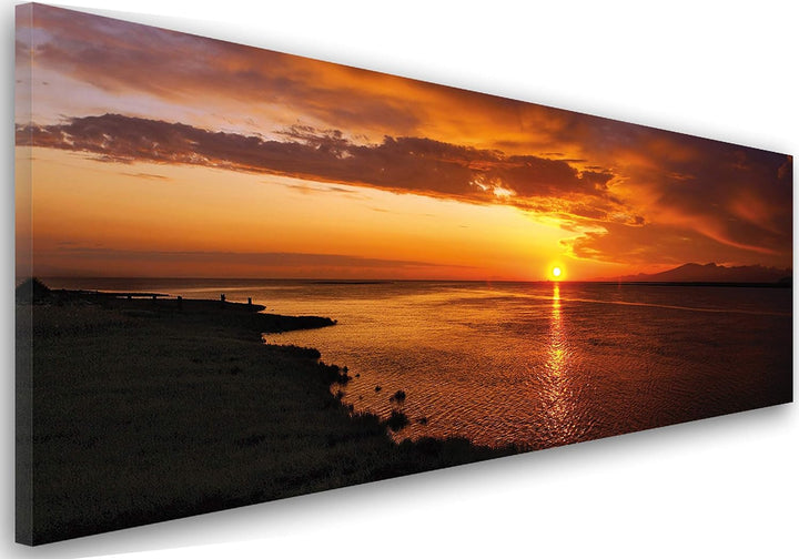 Feeby Bilder Meer Wasser Sonnenuntergang 150x60 cm Wohnzimmer Schlafzimmer Büro Flur Küche Wandbilde