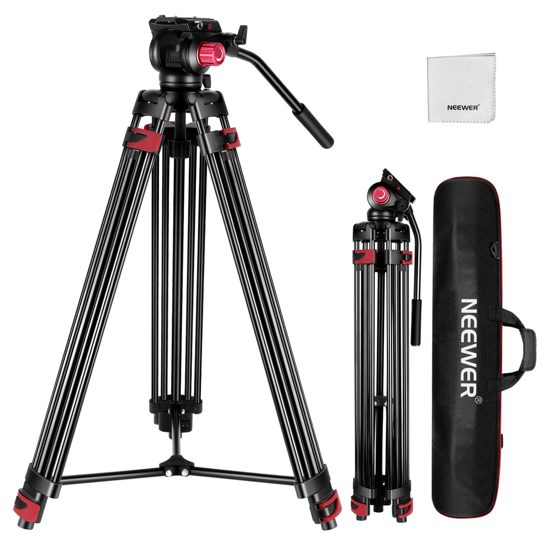 NEEWER 79" Kamera Stativ mit 360° Kugelkopf, Heavy Duty Aluminiumlegierung Videostativ mit QR Platte