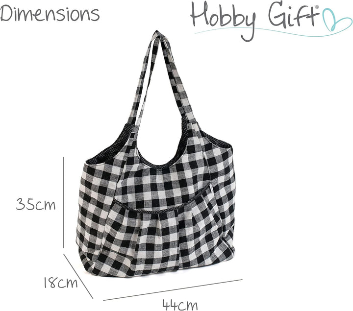 Hobby Gift Basteltasche, Schultertasche, einfarbig, Vichy-Design Einfarbiges Gingham, Einfarbiges Gi