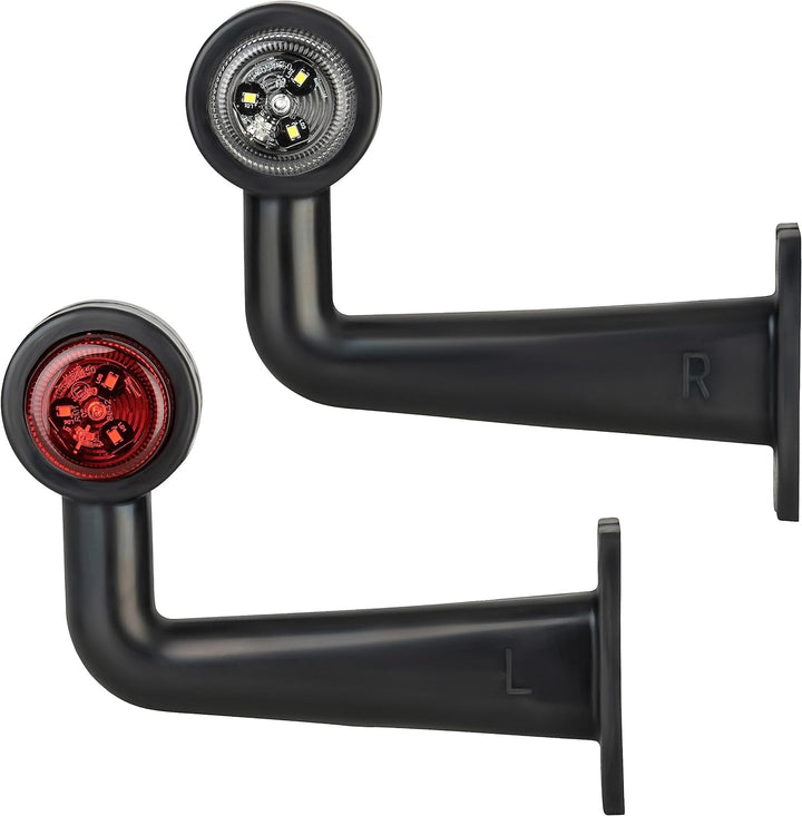2x LED Positionsleuchte Links + Rechts Set Rot Weiss 12-24 Volt E4-Prüfzeichen IP67 Schutzklasse mit