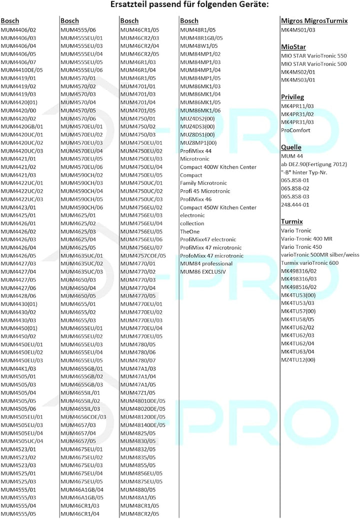 DL-pro 2 x Mitnehmer für Bosch 00091027 091027 für MUM4 MUZ4 Küchenmaschine Flügel Achse Antrieb mit
