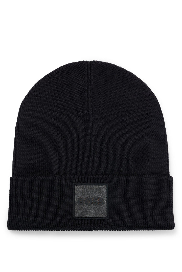 BOSS Herren Mütze Strickmütze Foxxy Einheitsgrösse -001 black, Einheitsgrösse -001 black