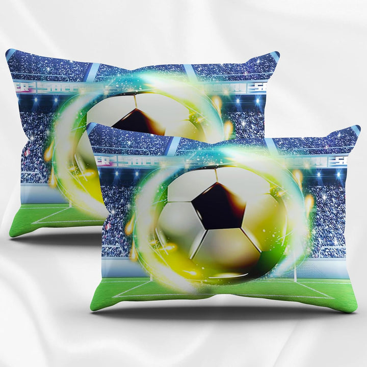 PQCXXA Fussball Bettwäsche für Kinder, 3 Teilig Jungen Teenager Sport Bettbezug-Set,3D Fussball Bedr