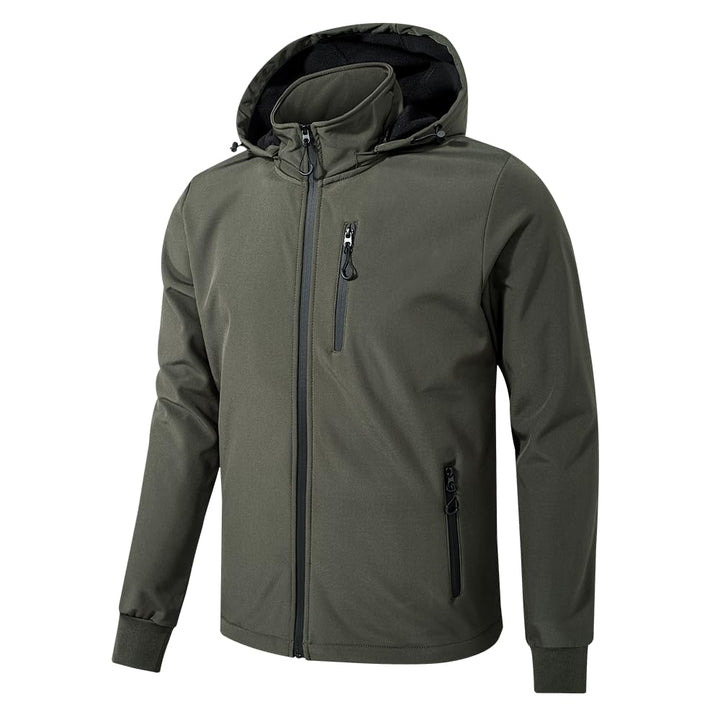 TONY BACKER Herren-Winterjacke, Softshelljacke, wasserdicht, winddicht, mit Kapuze, warme Jacke für