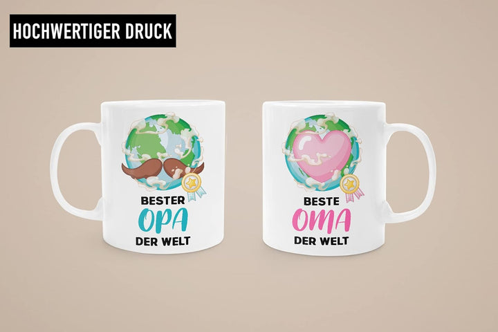Trendation - Beste Oma und Opa Geschenk Set Tassen Weihnachten Geschenke für Grosseltern Geburtstag