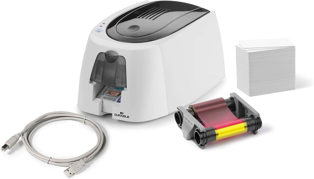 Durable Kartendrucker (Duracard ID 300 EU, inkl. 100 Plastikkarten und 1 Farbband) 1 Stück, farbe so