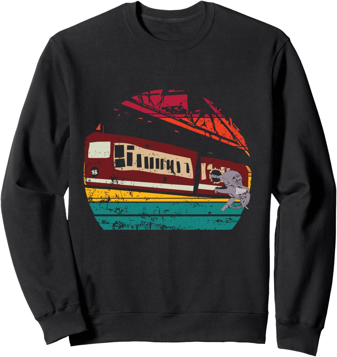 Lustiges Tuffi Wuppertal Elefant fällt aus Schwebebahn Sweatshirt