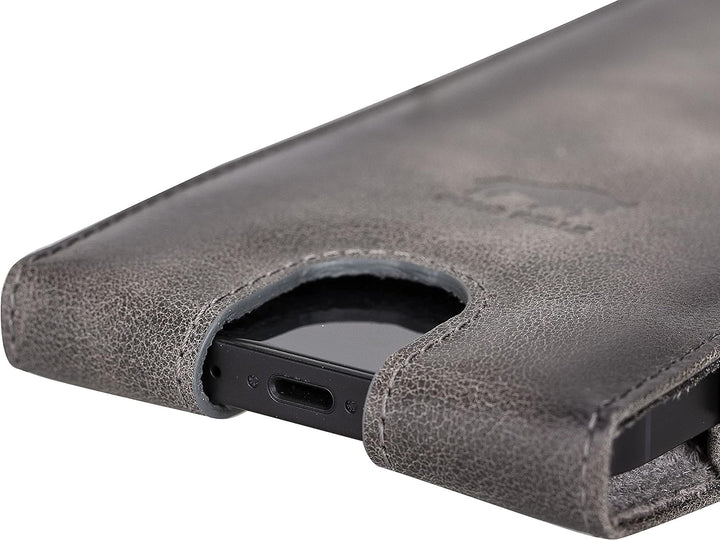 Solo Pelle Lederhülle für das iPhone 12 Mini + 13 Mini bis 5,4 Zoll Case Leder Hülle Ledertasche aus
