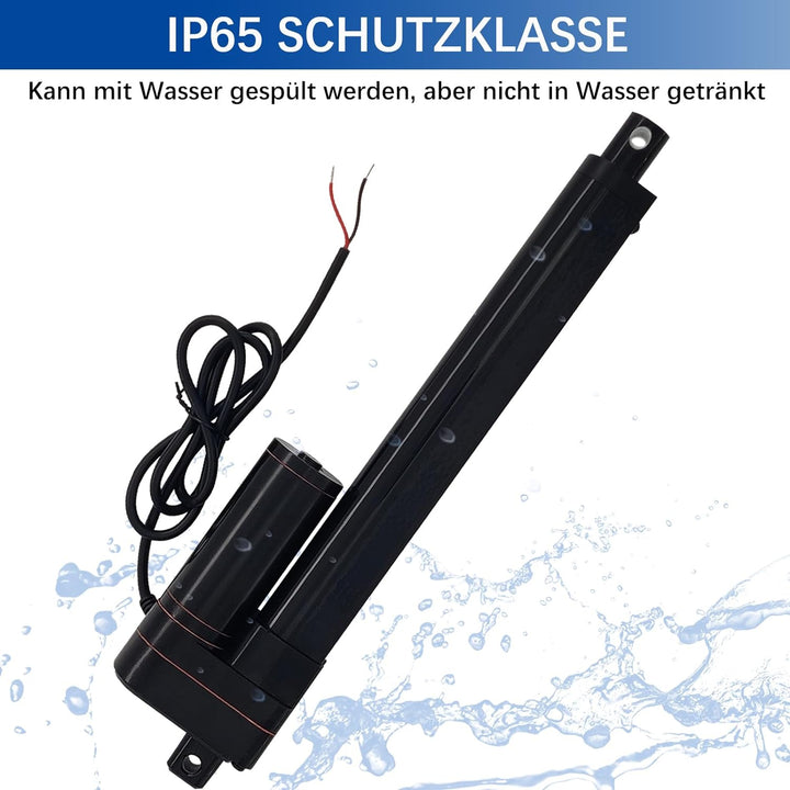 Jvnvlki 200mm Hub 3000N Linearantrieb 12V Linear Actuator Linearmotor 5mm/s Mit Montagebügeln für Li