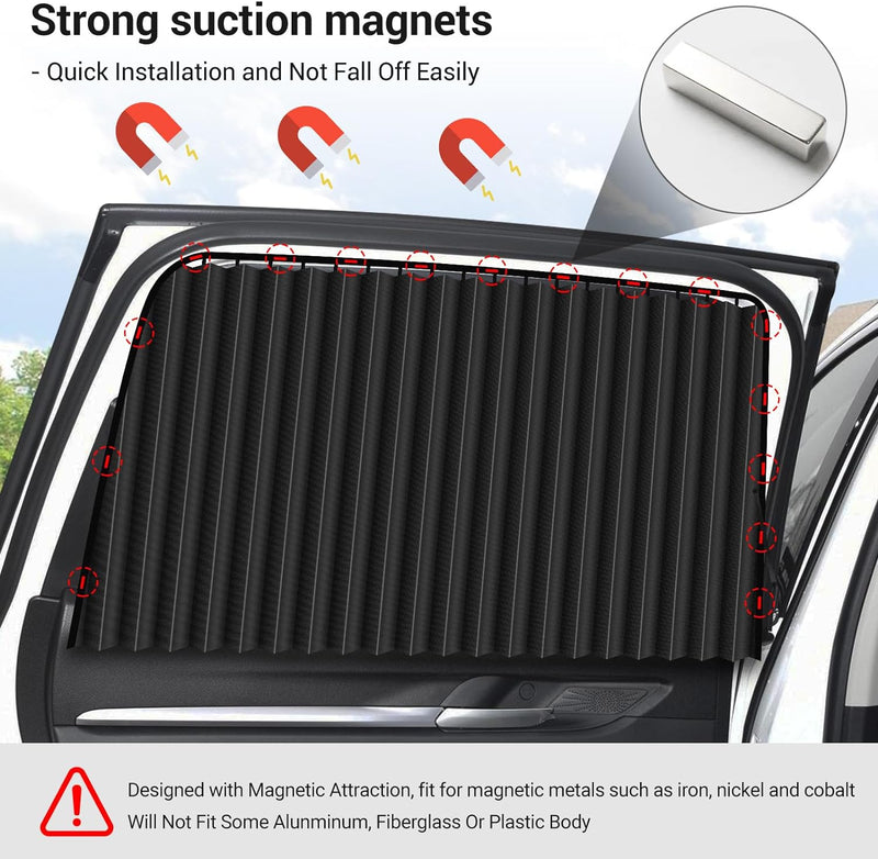 ZATOOTO Auto-Seitenfenster-Sonnenschutz – magnetischer Sichtschutz Sonnenschutz Fenstervorhang hält