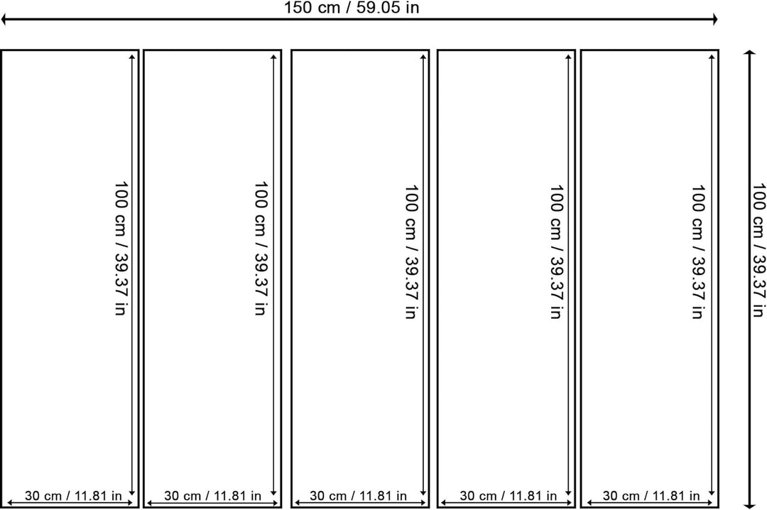 Feeby. Leinwandbild - 5 Teile - Bilder, Wand Bild, Wandbilder, Kunstdruck XXL, 5-Teilig, Typ C, 150x