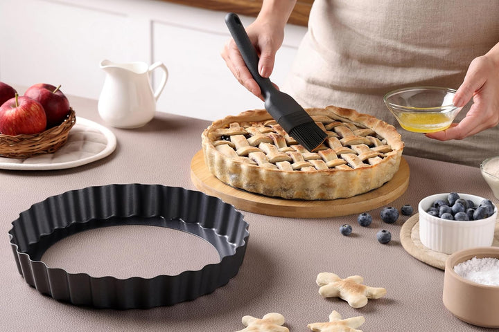 Zyliss Antihaft Tarteform mit Hebeboden 25 cm, Backform aus Karbonstahl mit ILAG Antihaftbeschichtet