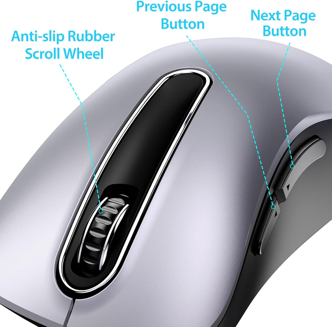 memzuoix Kabellose Maus 2.4GHz, Tragbare Optische Wireless Maus 1400 DPI mit Mini-USB-Empfänger, 5 T