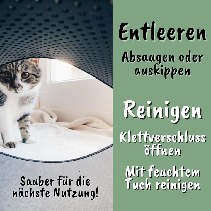 Fellou Katzenklo Matte 75x58 cm | XXL Matte Katzentoilette | perfekte Katzenstreu Matte für die saub