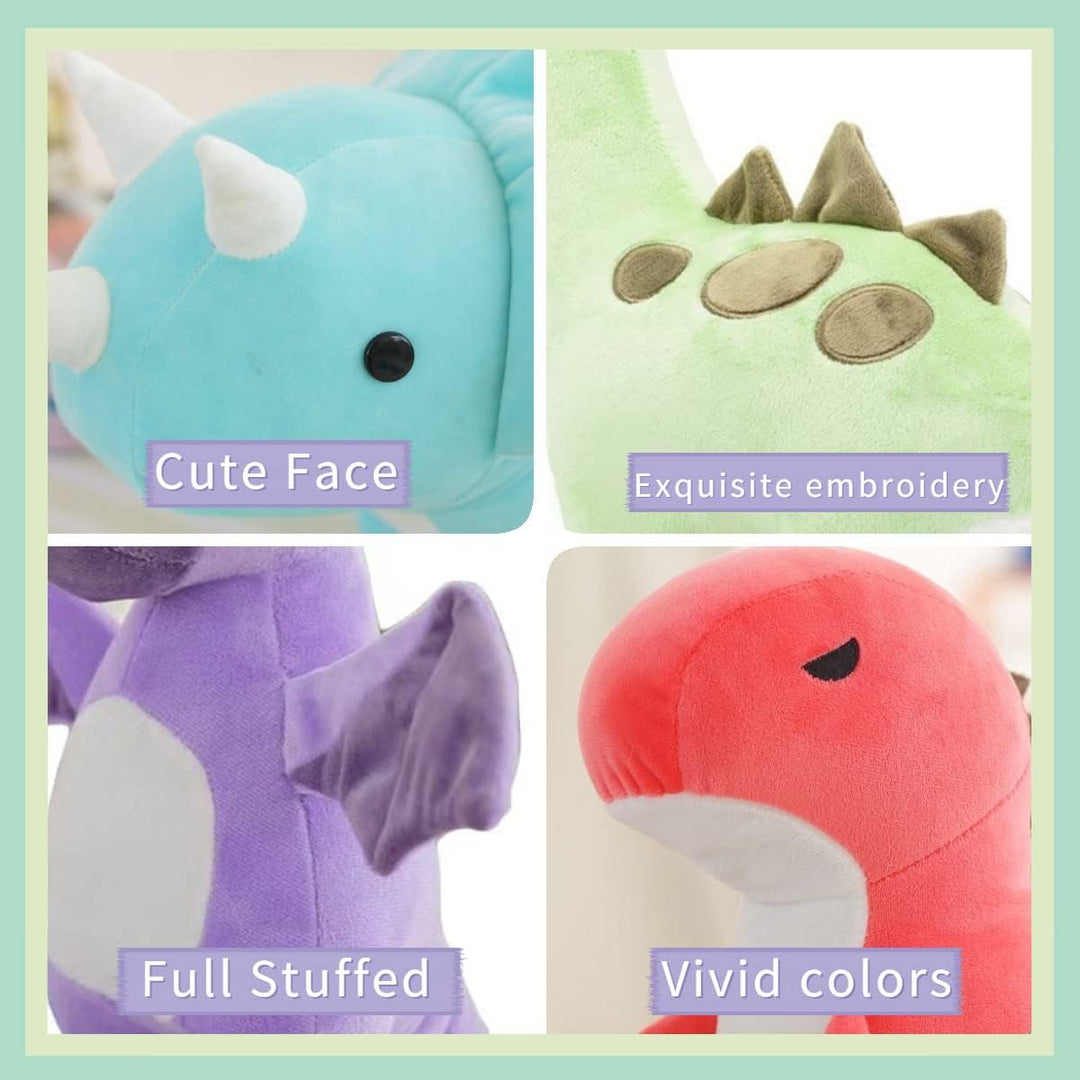 Cpoeof 2pcs Plüschtier Dinosaurier Stofftier Kawaii Dinosaurier Plüsch, Dino Kuscheltier Plüsch Spie
