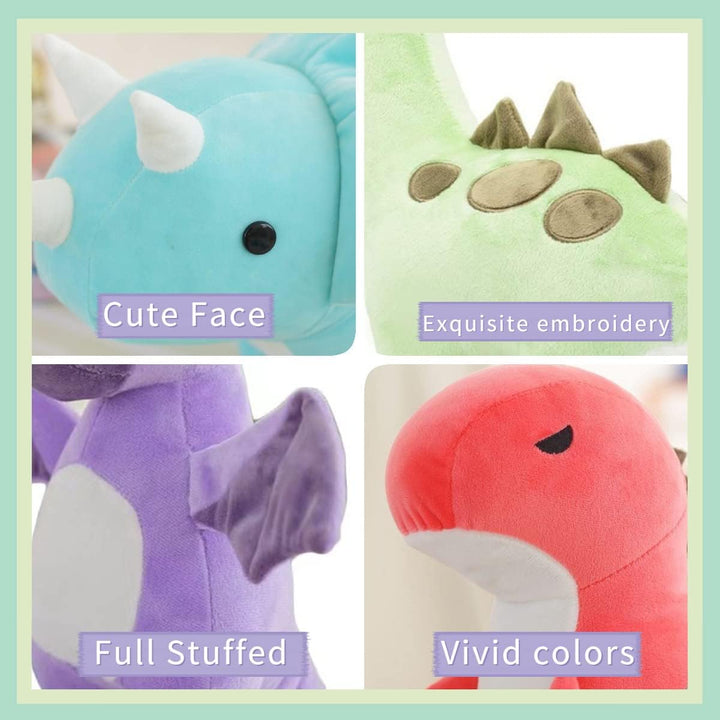Cpoeof 2pcs Plüschtier Dinosaurier Stofftier Kawaii Dinosaurier Plüsch, Dino Kuscheltier Plüsch Spie