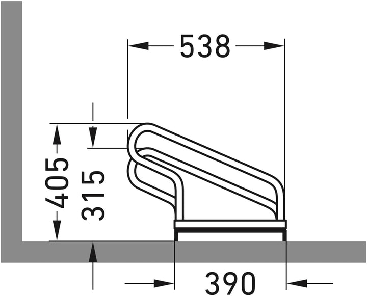 Bügelparker 1054 | einseitig | Fahrradständer für 4 Fahrräder | Freiaufstellung | Stabile, formschön