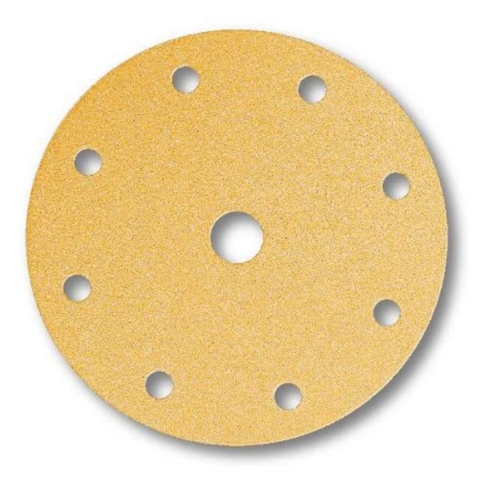 Mirka Gold Universal-Schleifpapier Ø 150mm Klett 9-Loch, Korn P60, 50 Stk/Zum Schleifen von Gips, Sp