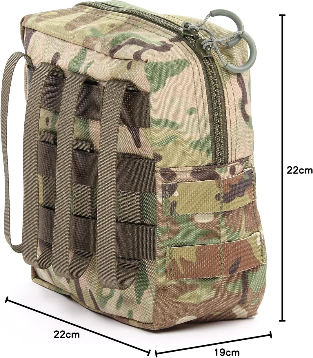 Zentauron Reissverschlusstasche L mit MOLLE-System I BW-Tasche, Rucksack Zusatztasche L Multicam, L